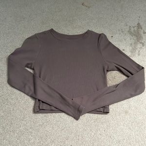 Taupe cropped long sleeve